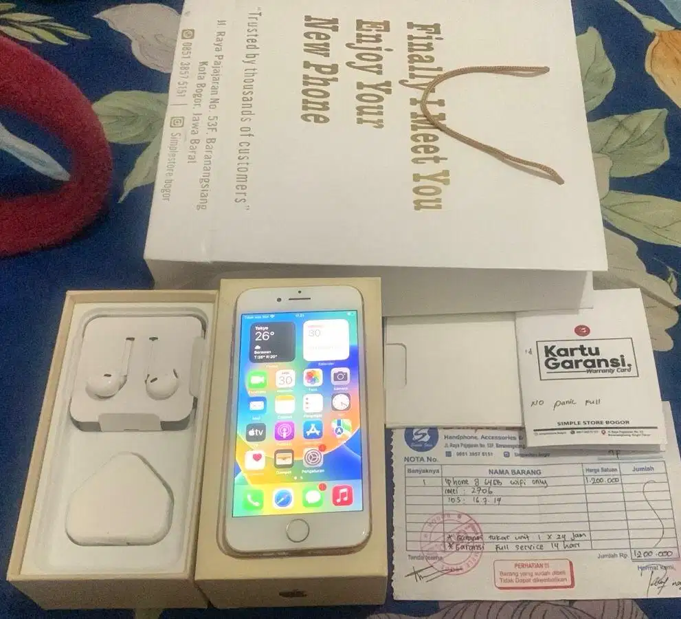 iphone 8 64gb wifi only bebas riset fullset mulus nominus