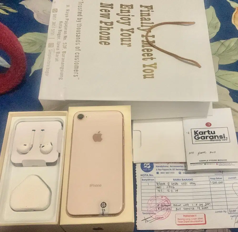 iphone 8 64gb wifi only bebas riset fullset mulus nominus