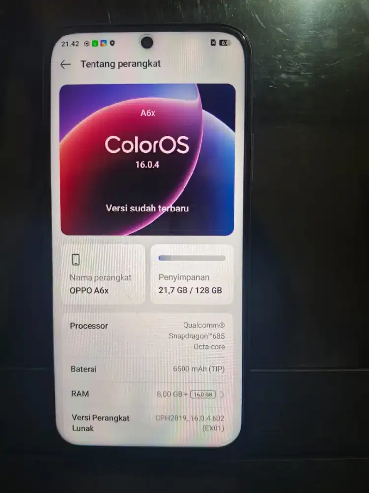 Oppo A6x 8/128 + charger