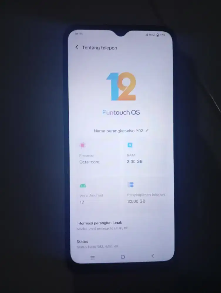 Di jual BU cepat HP vivo Y 02, ram 3/32, mulus, HP siap pakai, jakpus.