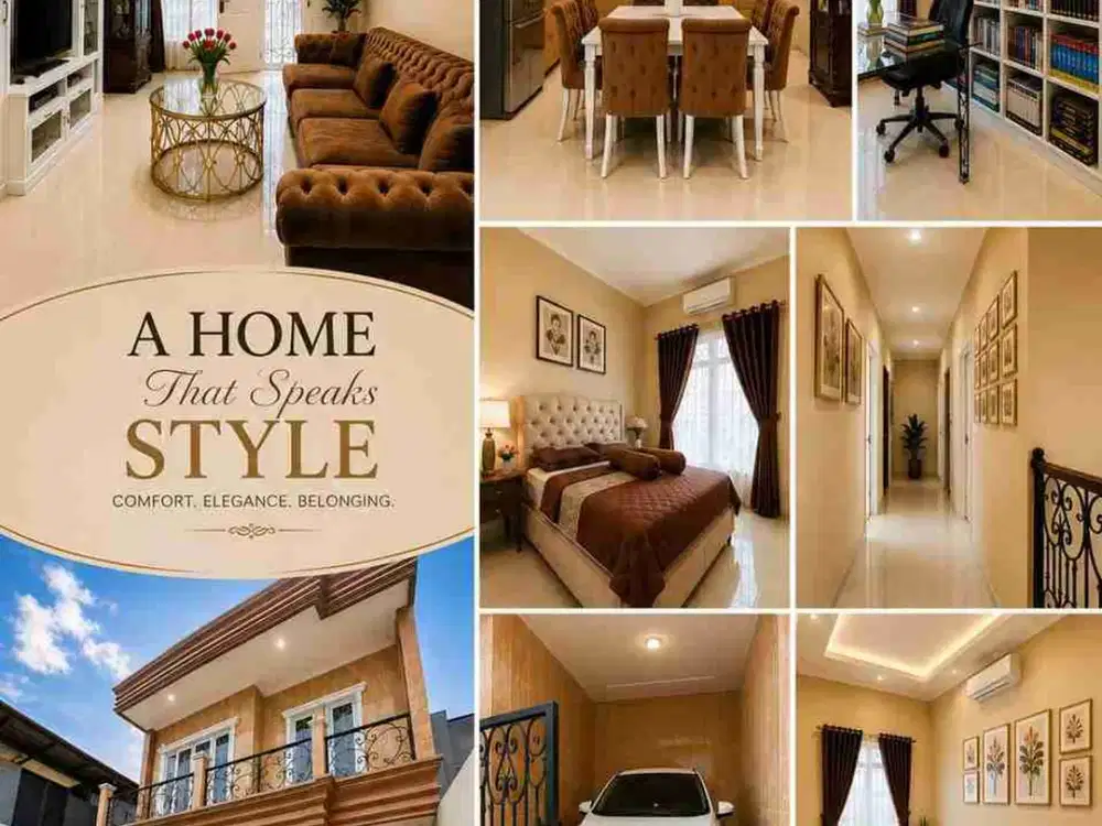 Dijual Rumah 2,5lt di  Puri Arsana Depok Shm lt 74 m2 lb 220 m2 ada 3+2 kt 2 km, siap huni, ayo survei & nego yuk!!