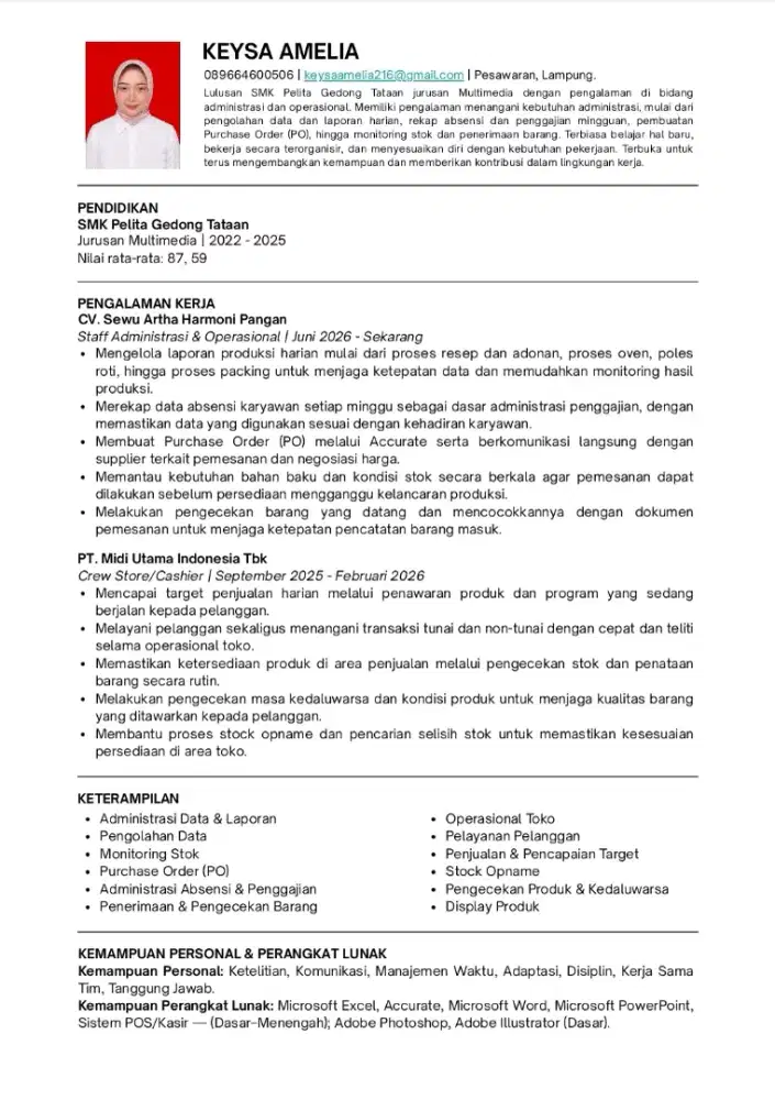 Open to Work Lampung