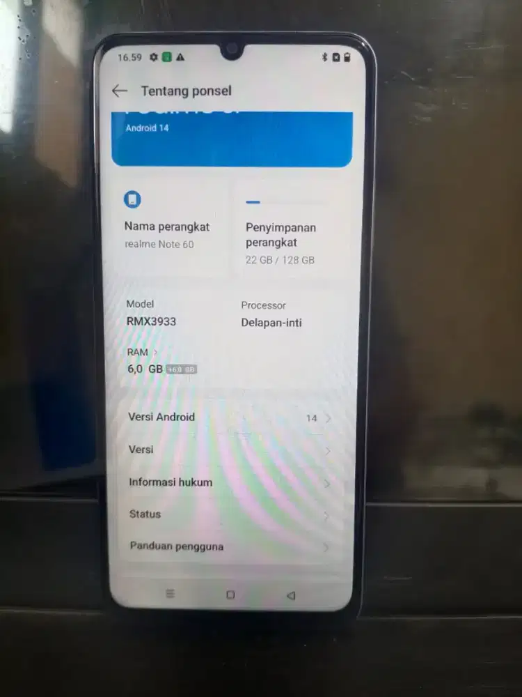 Realme note 60 6/128 + charger