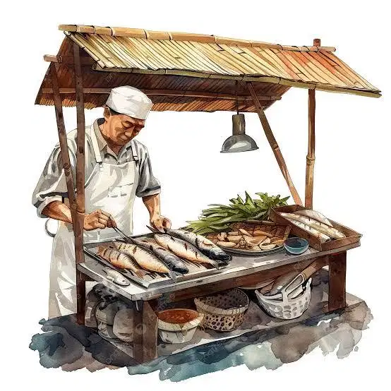 Tukang masak bakar ikan