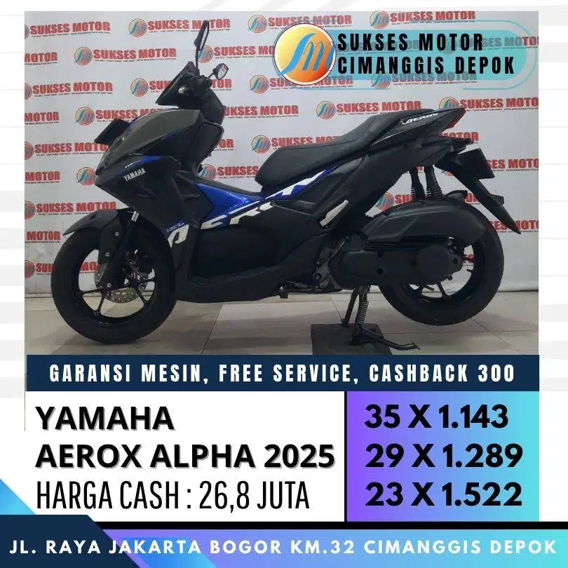 YAMAHA AEROX ALPHA 2025 MULUS CASH KREDIT PROMO CASHBACK 300 RIBU