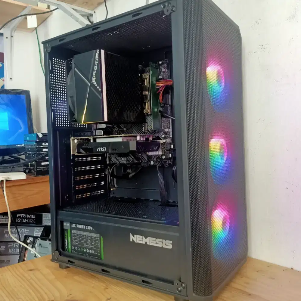 PC gaming Core i3 10105 GTX 1050 Ti 4GB Siap pakai