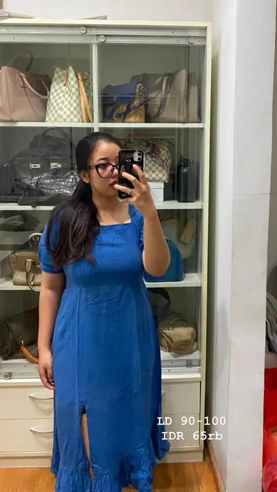 DRESS DUYUNG WARNA BIRU BIREL