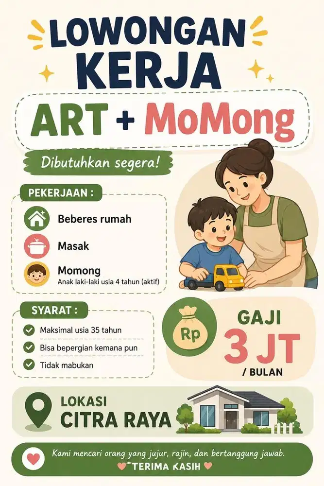 Lowongan Kerja ART MOMONG