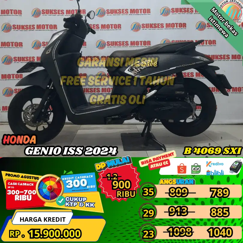 GENIO ISS 2024 BISA PAKAI PAYMENT CC & SPYLATER KREDIVO(SUKSESMOTOR)