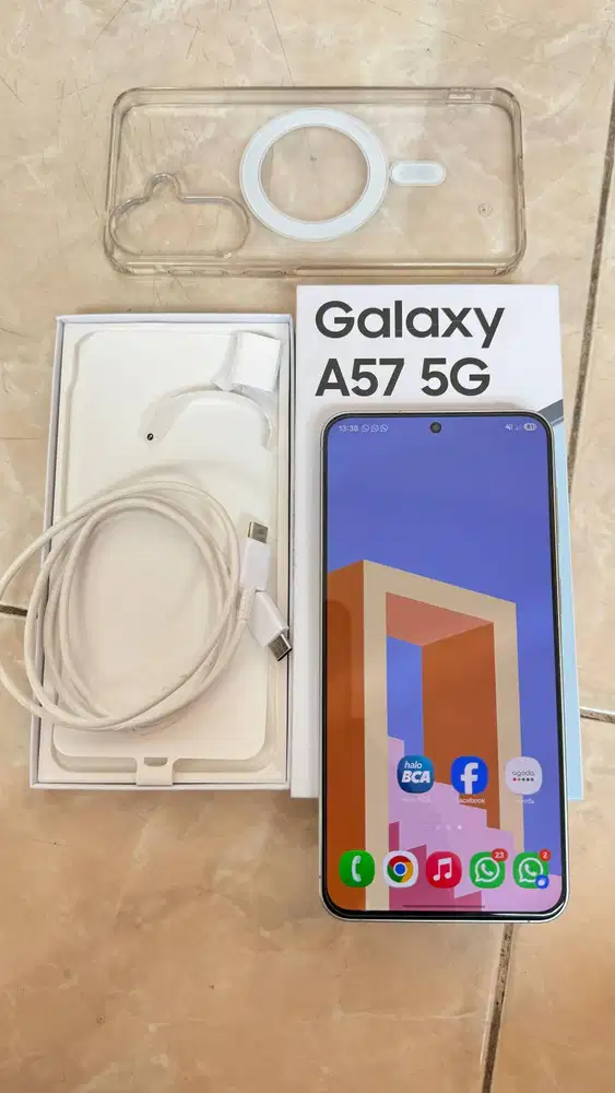 Samsung A57 5G Ram 8/256gb Ice Blue Fulset Ori Like New Baru 3 Bulanan