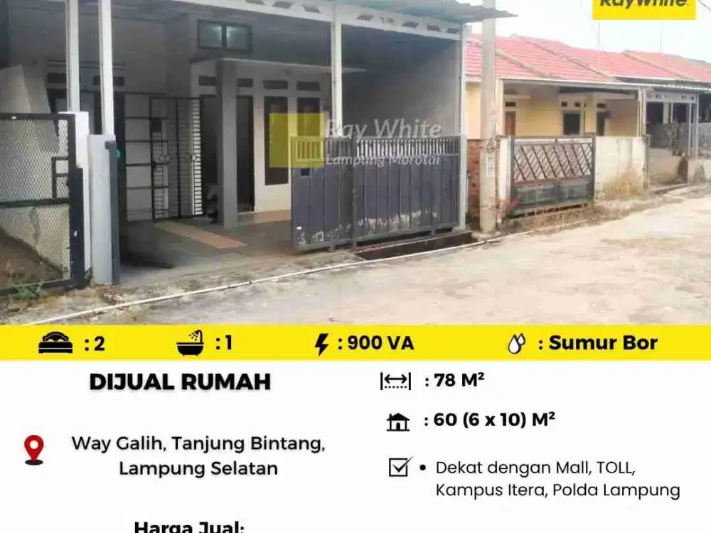 jual rumah dekat tol itera full renovasi