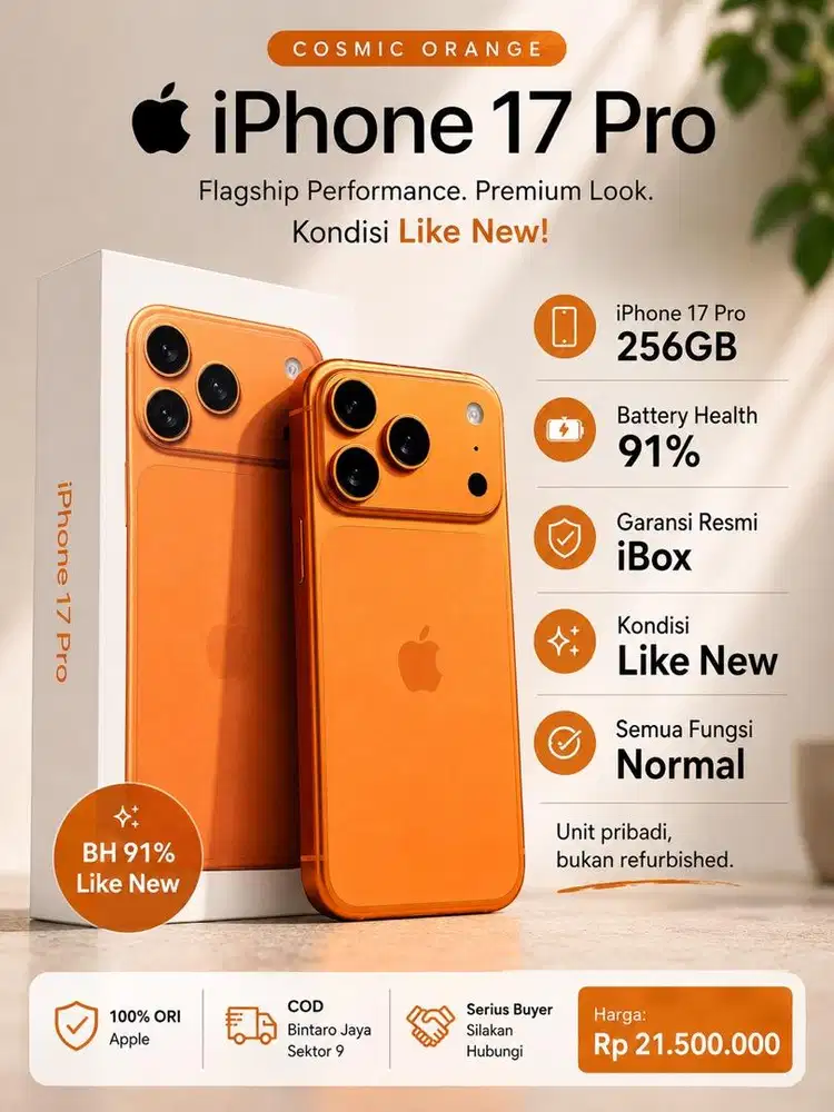 IPHONE 17 PRO 256 GB LIKE NEW IBOX 91 BH