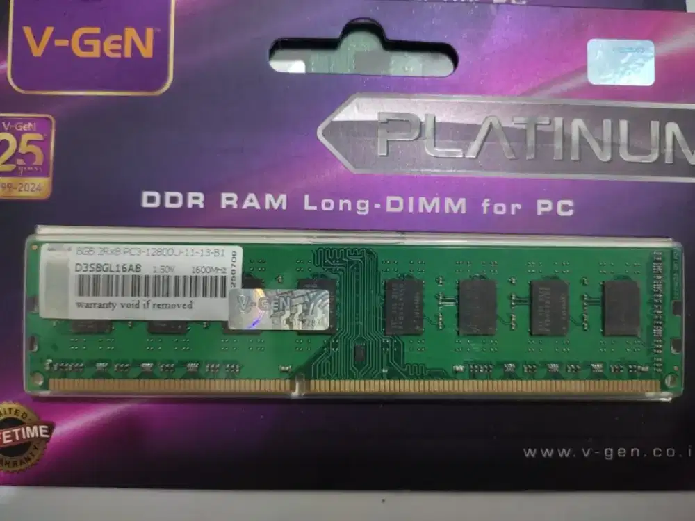 Memory RAM V-Gen 8Gb Pc12800 Platinum