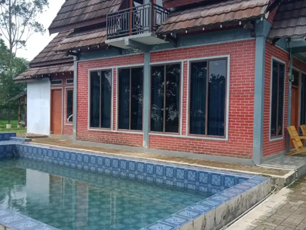 Rumah Villa Pasirjambu Ciwidey Kolam Renang dan Kolam Ikan
