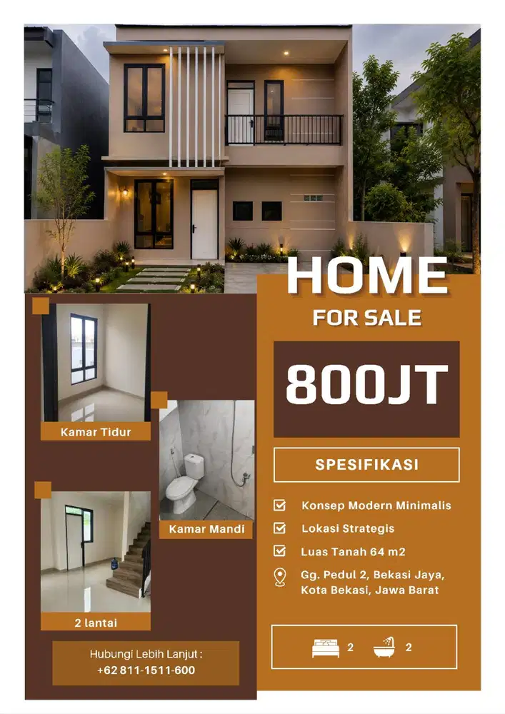 Rumah Modern Minimalis Bebas Banjir - SHM