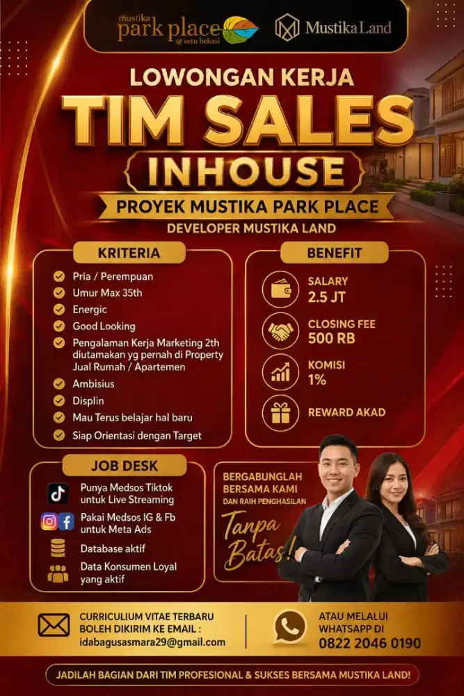 Lowongan Kerja Tim Sales Inhouse