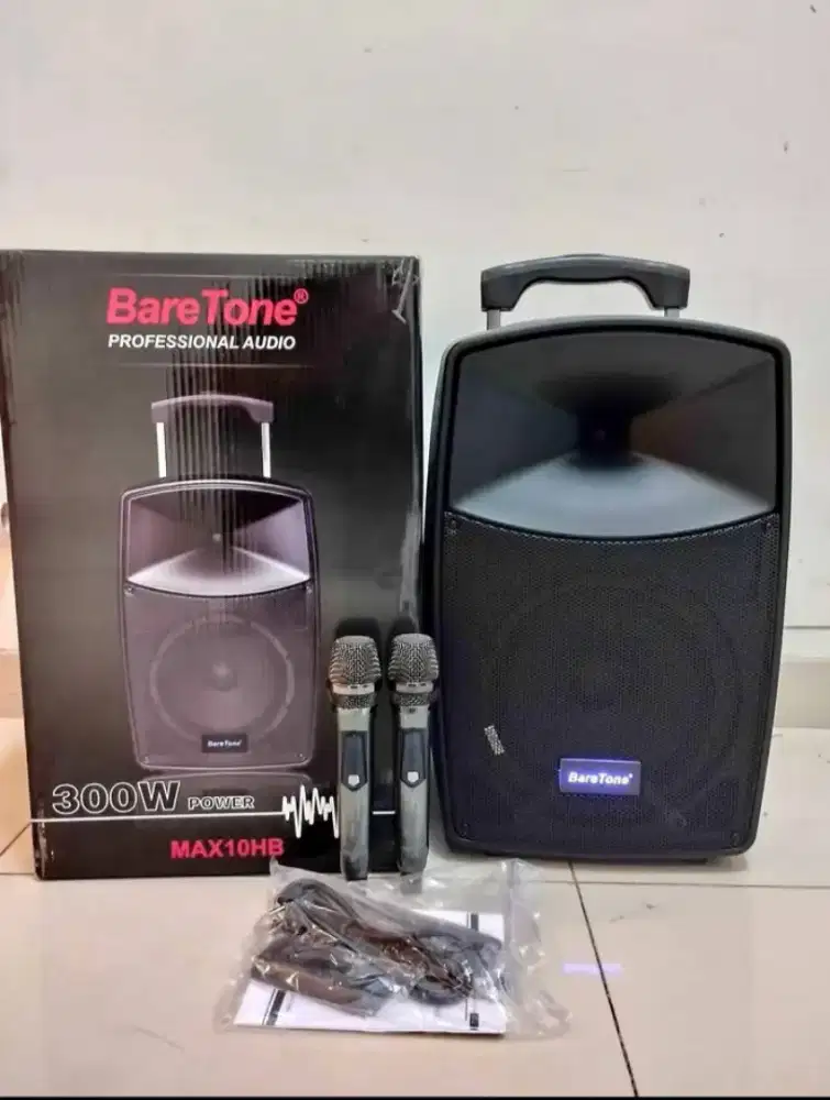 Speaker portable Baretone max10hb bluetooth 10 inch 300 Watt