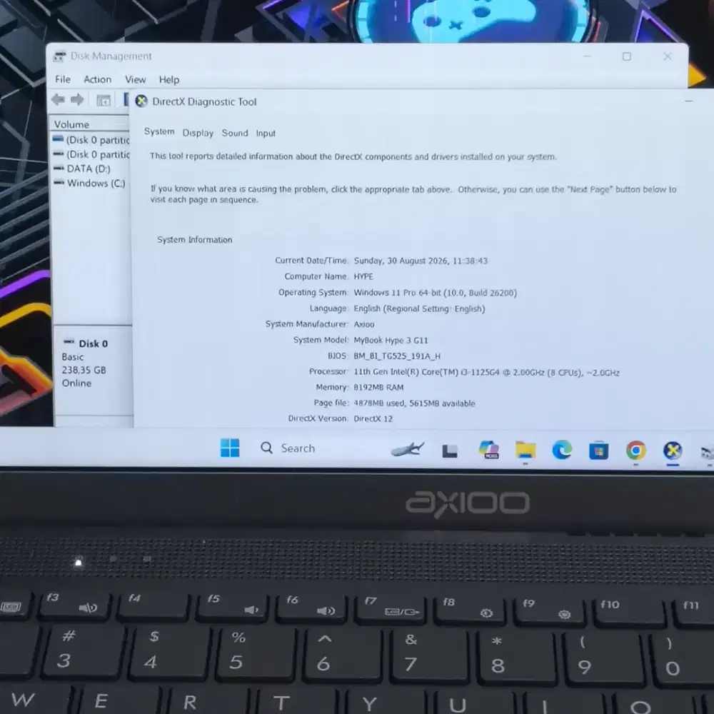 Laptop Axioo Hype 3 i3 Gen11 8/256