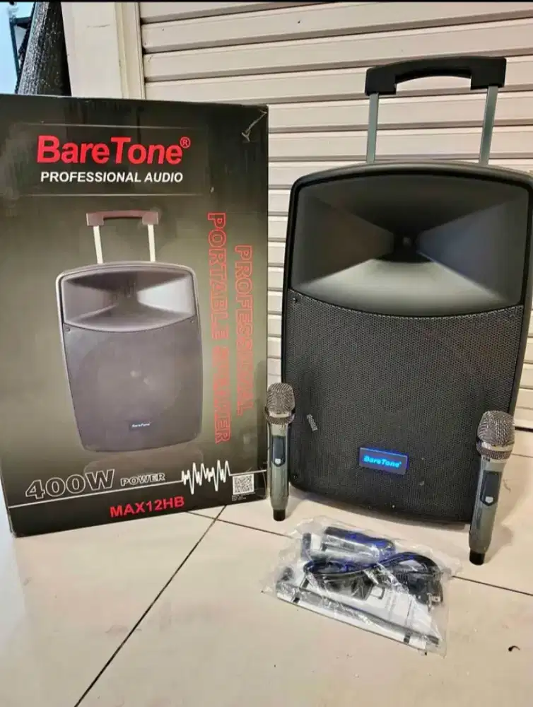 Speaker portable Baretone max10hb bluetooth 10 inch 400 Watt