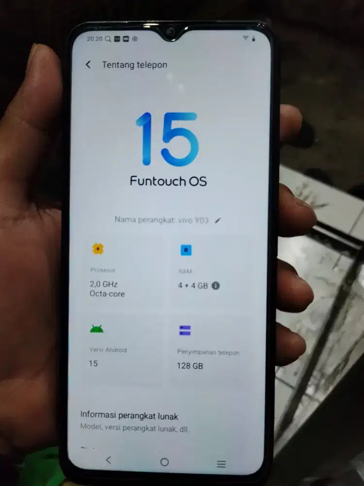 Vivo Y03 Ram 4+4, Rom 128 batangan