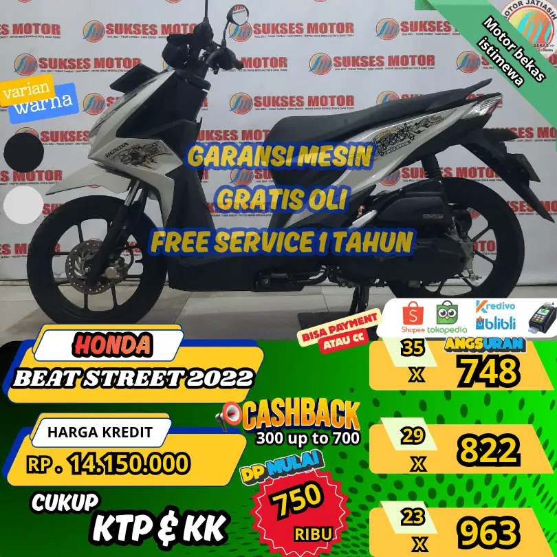 BEAT STREET 2022 BISA PAKAI PAYMENT CC & SPYLATER KREDIVO(SUKSESMOTOR)