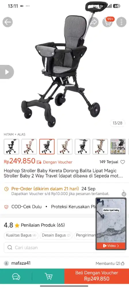 Stroller lipat (bs dbawa pake motor)