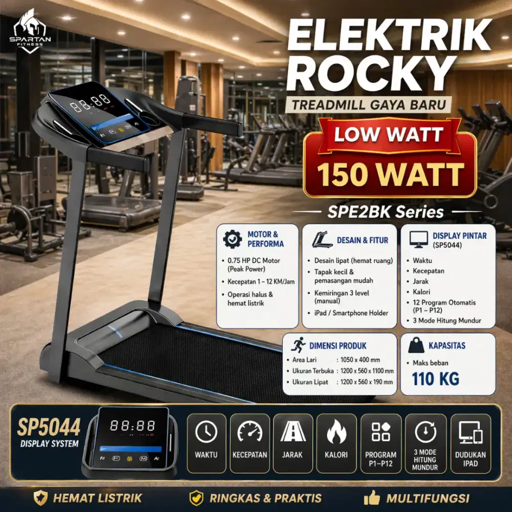 Treadmill elektrik Low Watt Legacy Incline Manual 3Lvl alat fitnes