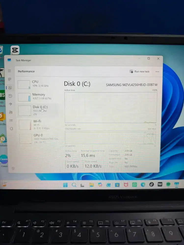 Laptop Asus Vivobook Go 14 E1404FA Ryzen 3 7320U Ram 8GB SSD 256GB