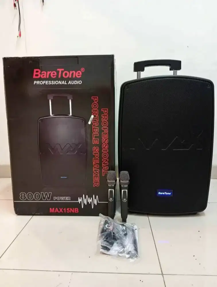 Speaker portable Baretone max15nb bluetooth 15 inch 800 Watt