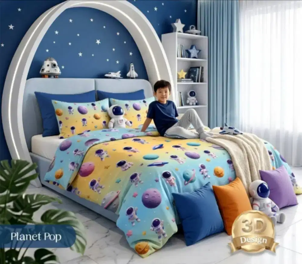 Sprei astronot katun halus