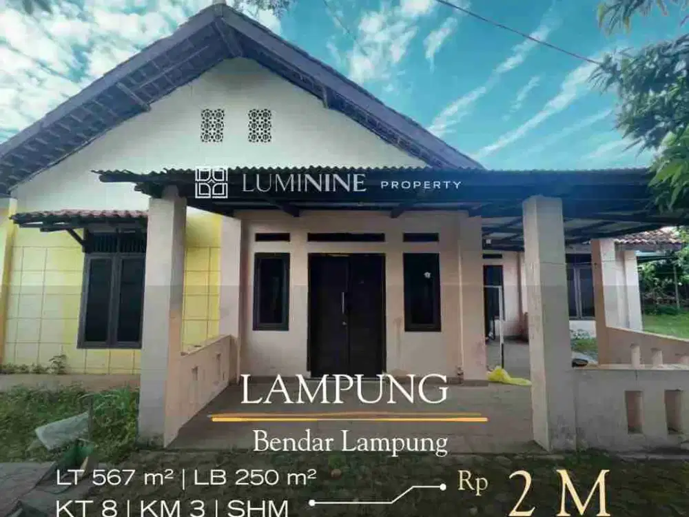 DIJUAL RUMAH HOOK DI LAMPUNG, BANDAR LAMPUNG