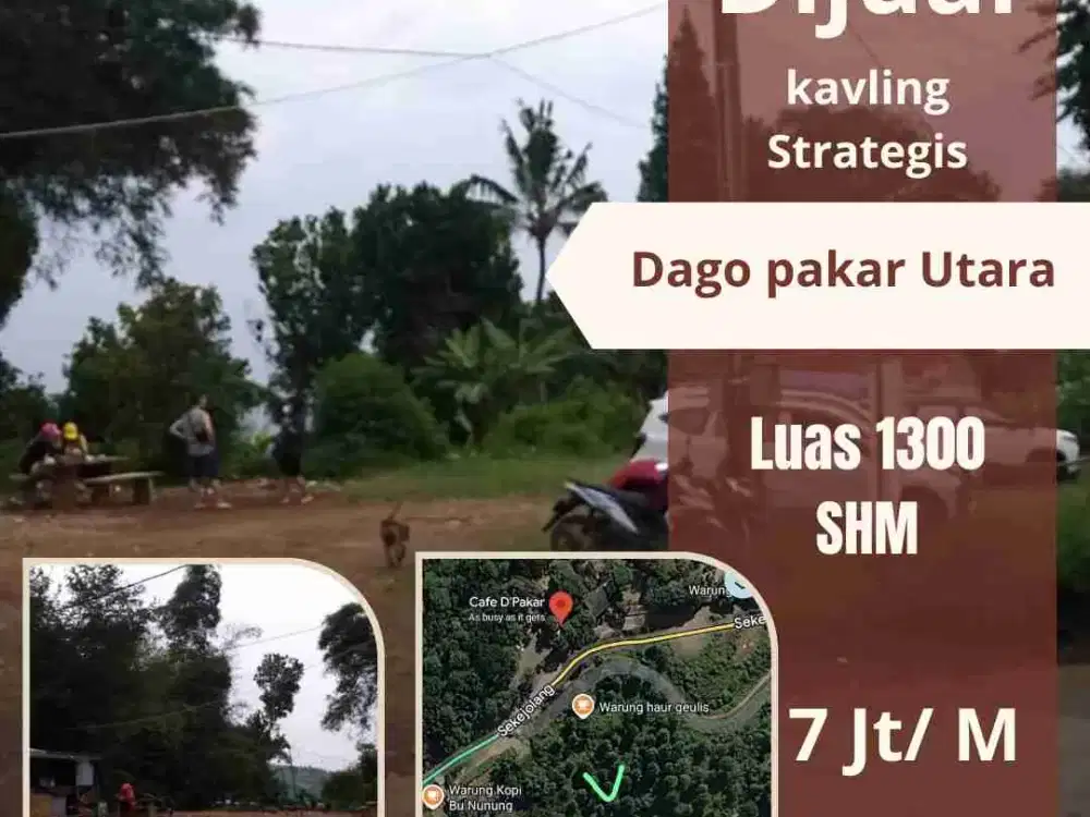 Dijual Tanah Dago Pakar Utara Bandung 1.300 m² SHM – City View, Cocok Cafe & Hotel