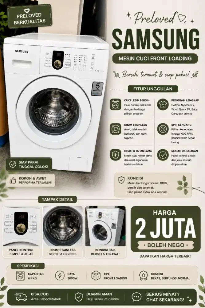 Mesin Cuci Front Loading Merk Samsung
