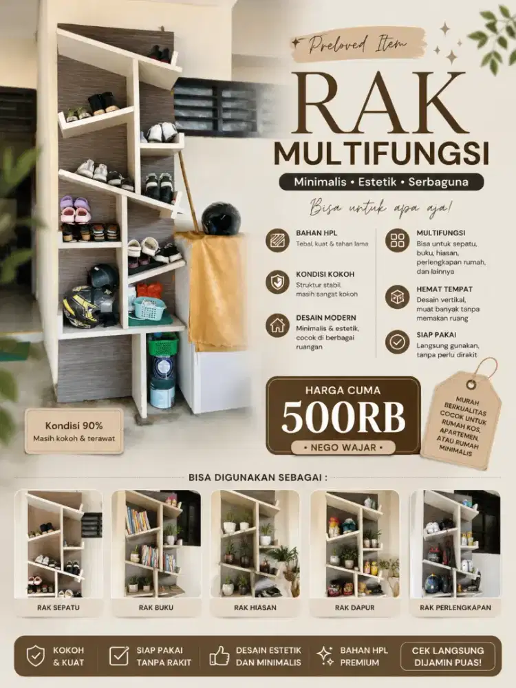 Rak Serbaguna Berbahan HPL yang kokoh