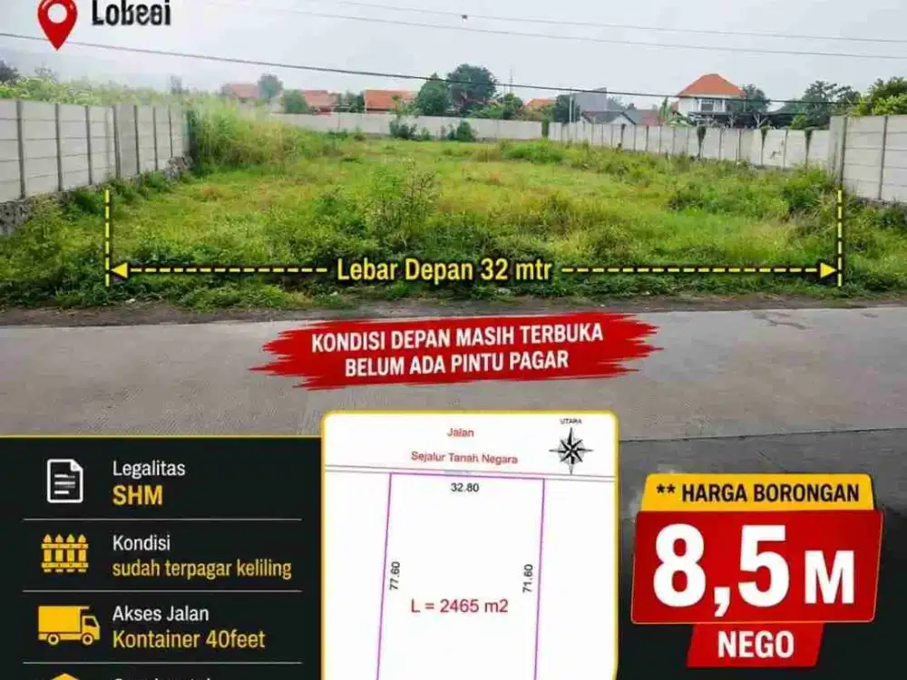 DIJUAL SEBIDANG TANAH DI WONOAYU SIDOARJO
