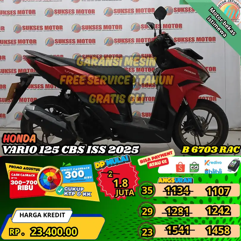 VARIO 125 CBS ISS 2025 BISA PAYMENT CC & SPYLATER KREDIVO(SUKSESMOTOR)