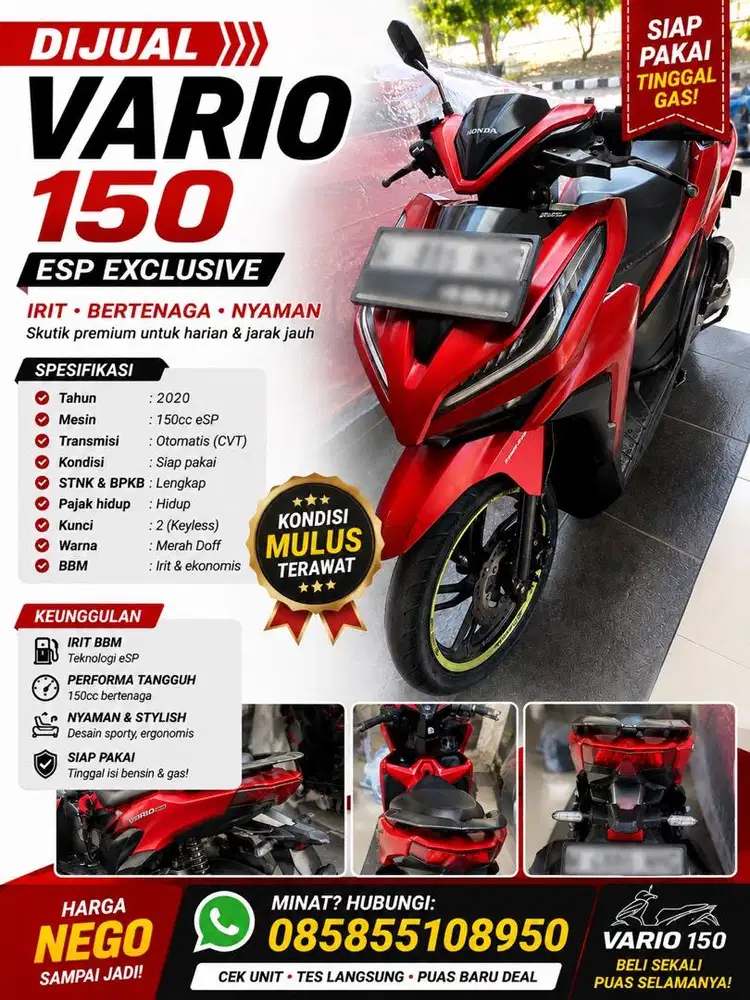 Jual cepat montor vario siap pakai