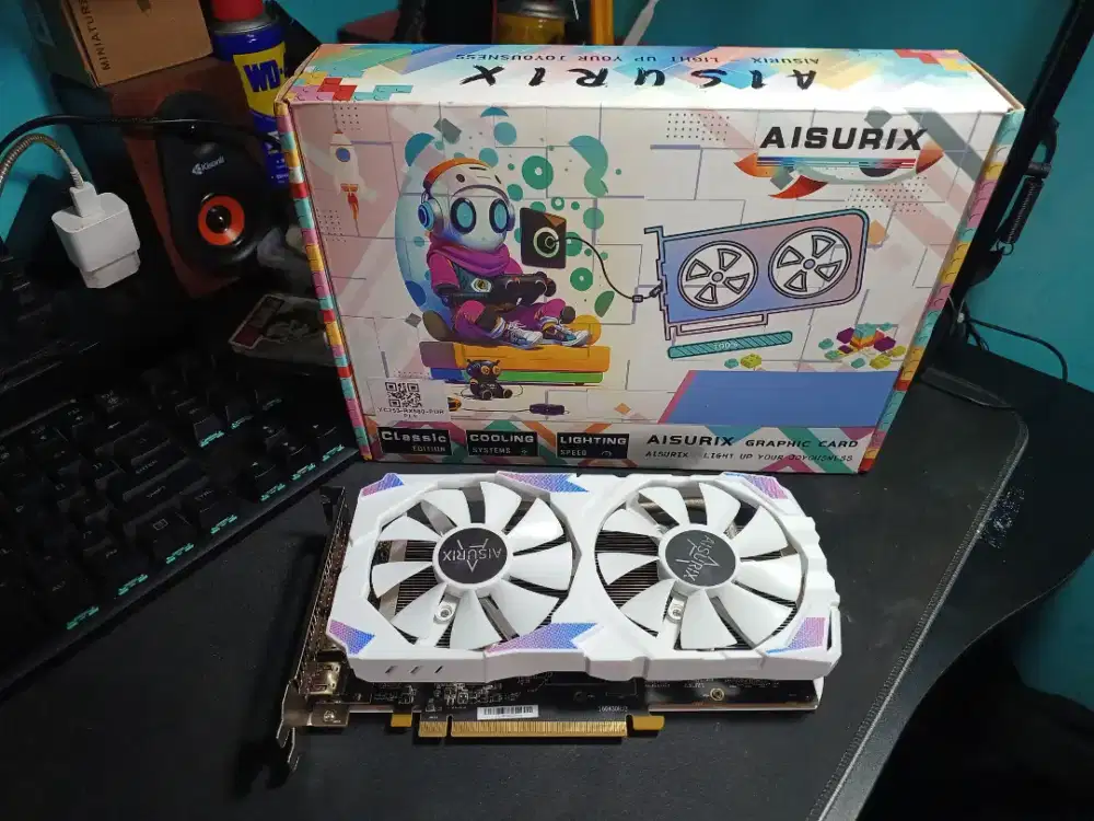 VGA PC Merk aisurix amd rx580 (8gb)buat editing desain 8 GB DDR 6