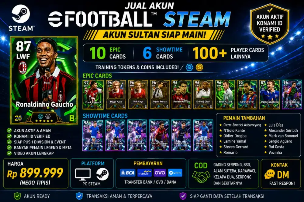 Jual Akun eFootball Steam Region Indonesia