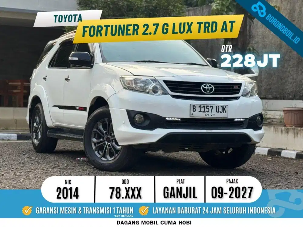 TERMURAHH Toyota Fortuner 2.7 G Lux TRD AT 2014 Putih
