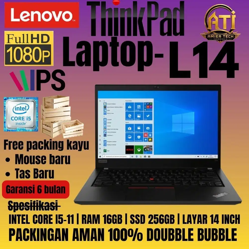 Laptop Thinkpad L14 core i5-11 RAM 16GB | SSD 256GB