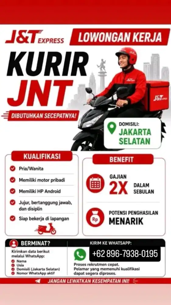 Dibutuhkan segera kurir(sprinter)