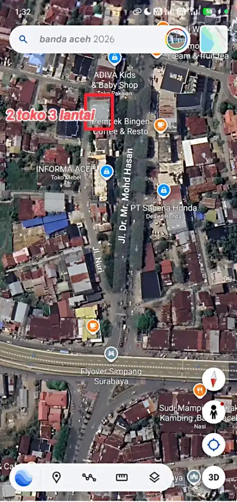 Jual 2 Toko 3 Lantai