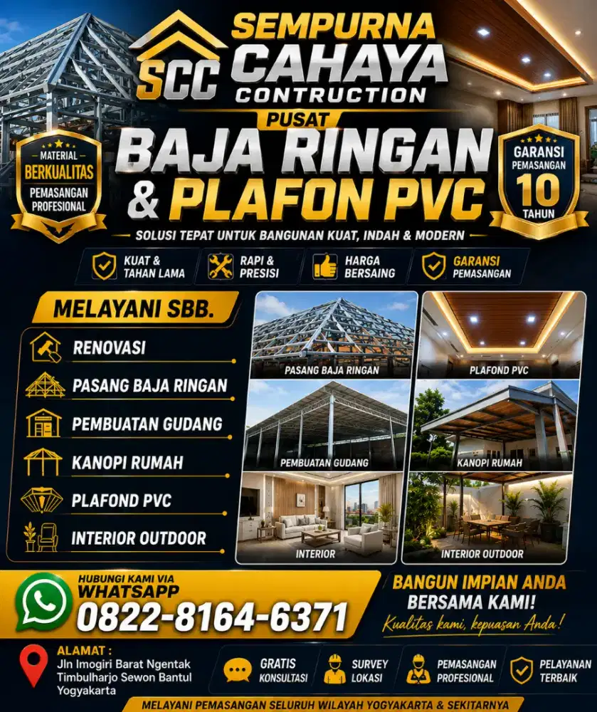Pusat Baja Ringan dan Plafond Pvc