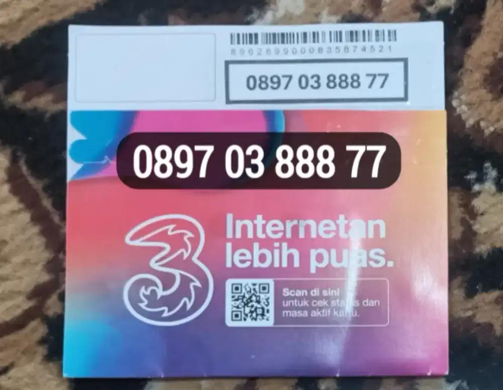 Kartu Tri 11 Digit Nomor Cantik (Kuota 3 GB)