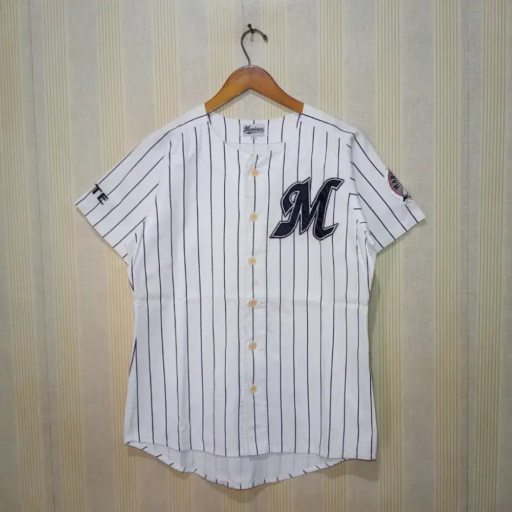 Jersey Baseball Chiba Lotte Marines White Fan Club Cotton Size M