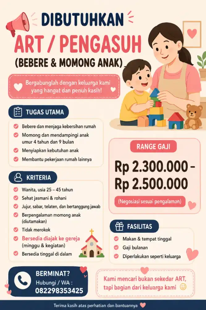 Art+Pengasuh anak Menginap