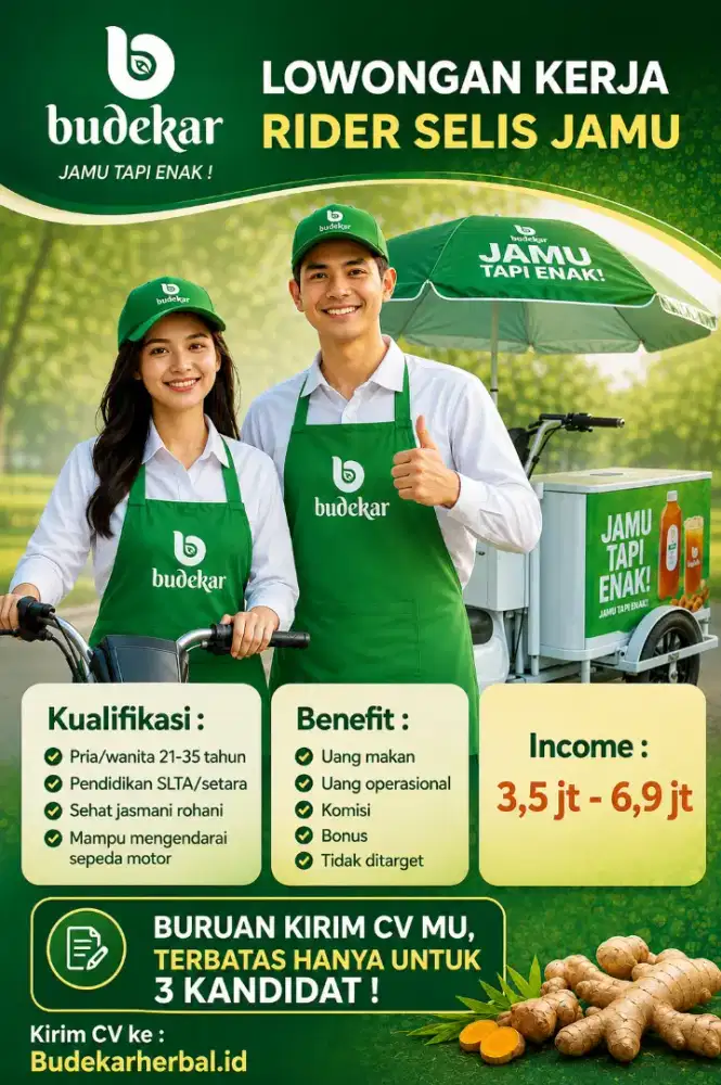 LOKER RIDER SELIS (SEPEDA LISTRIK) JAMU
