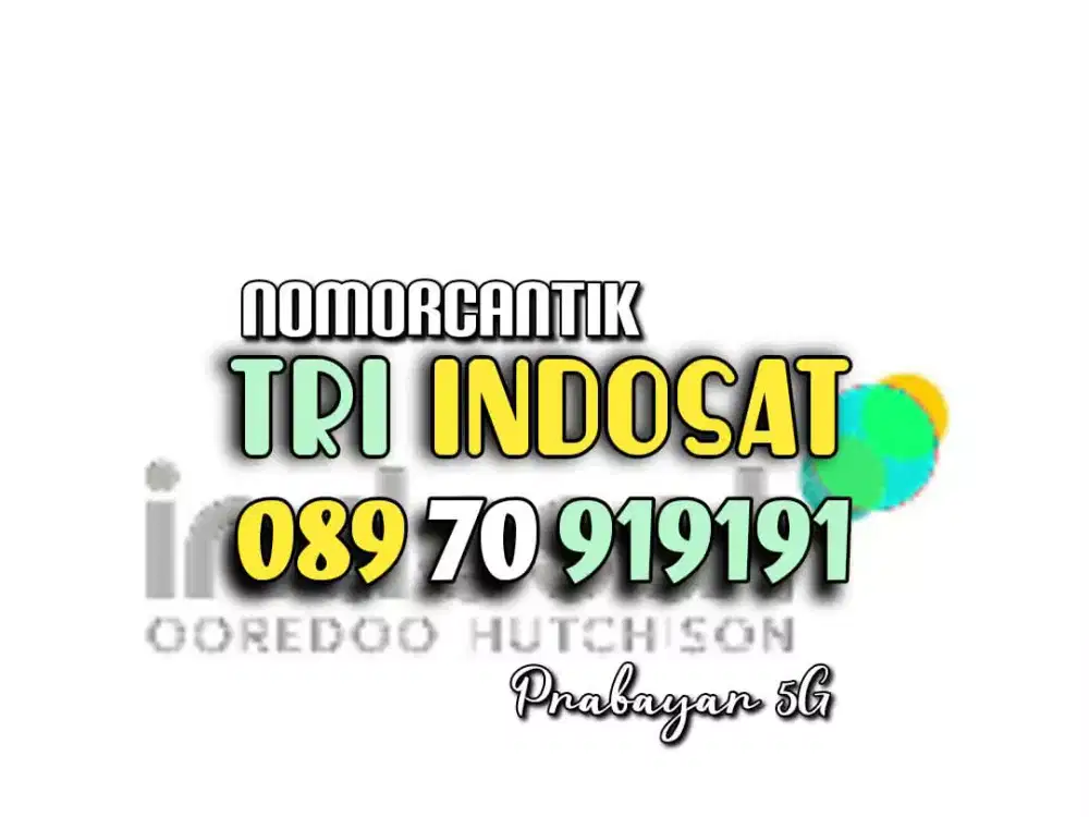 (bisa COD) Nomor CANTIK kartu TRI INDOSAT 11 digit TRIPEL AB 919191