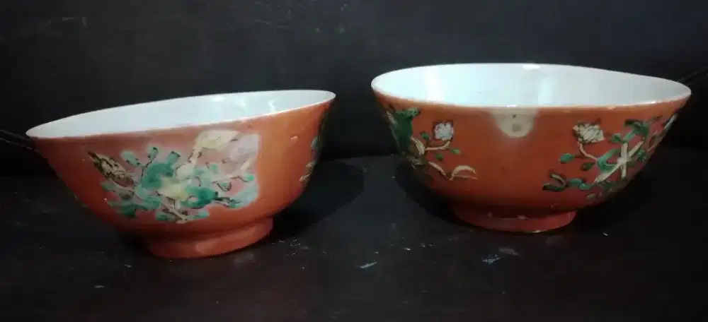 2 mangkok nyonya ware era qing akhir
